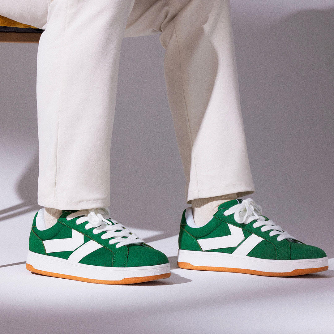 Baskets adulte Marlon vert, blanc 2/7