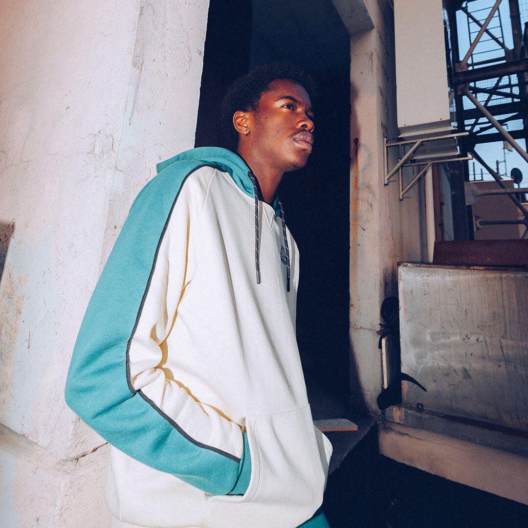 Hoodie manches longues homme Gippi blanc, vert 1/5