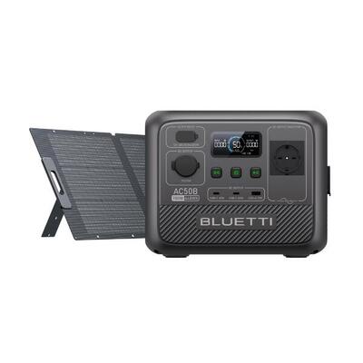 BLUETTI Stazione Elettrica Portatile AC50B 700W+Pannello Solare 100Wper Roulotte