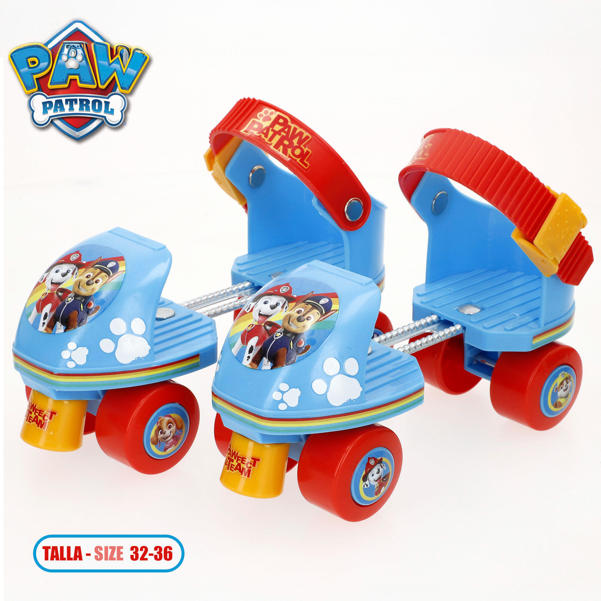 Paw Patrol Patins ajustáveis de 4 rodas, tamanho 32-36 máximo de 20 kg idades 3 2/7