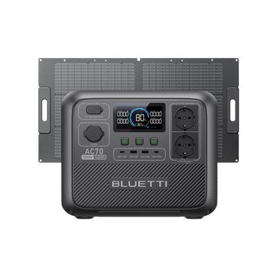 Generatore Solare Portatile BLUETTI AC70 1000W+Pannello Solare 100W per Roulotte