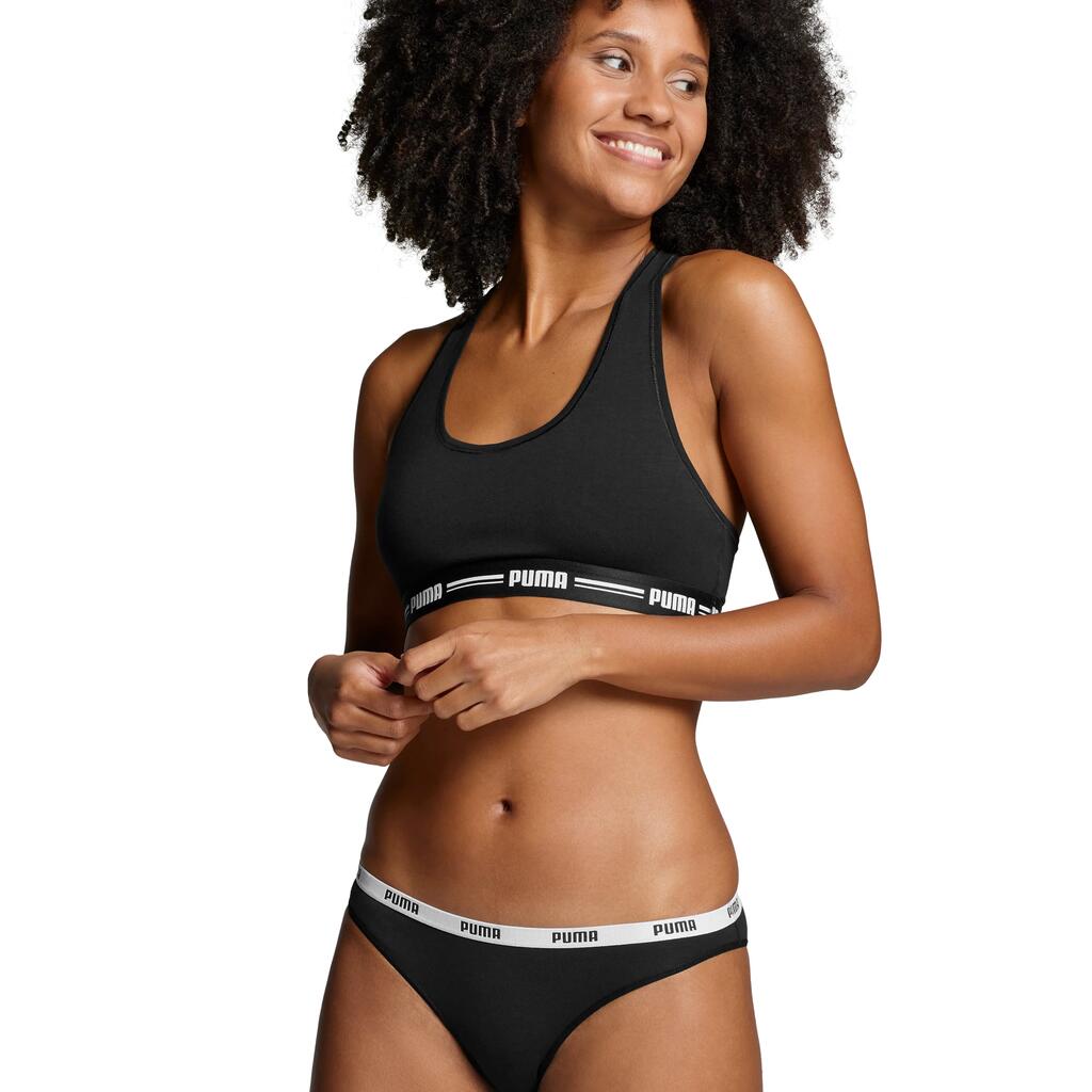 PUMA Women's Bikini Briefs 2 Pack - Cotton-Modal Stretch, Branded Waistband