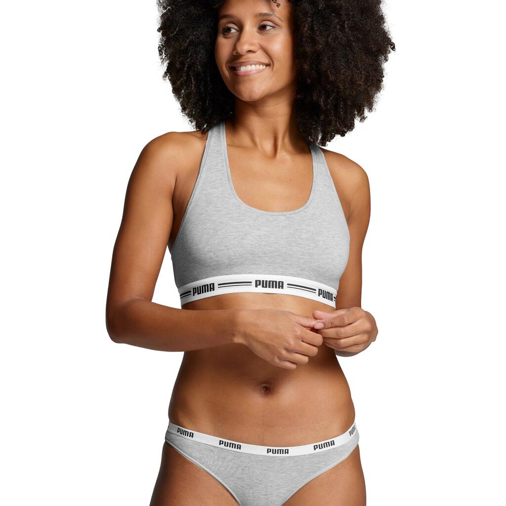 PUMA Women's Bikini Briefs 2 Pack - Cotton-Modal Stretch, Branded Waistband