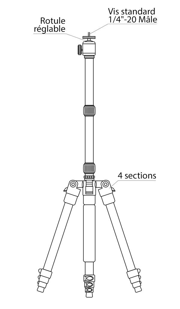 Trépied optionnel pour fixation Amplificateur Wifi Deeper et Smartphone 2/3