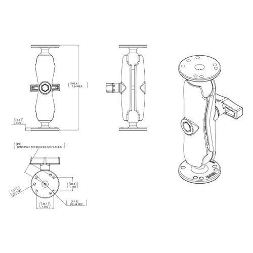 Support Horizontal pour sondeurs GARMIN ECHOMAP ET STRIKER 4" 2/4