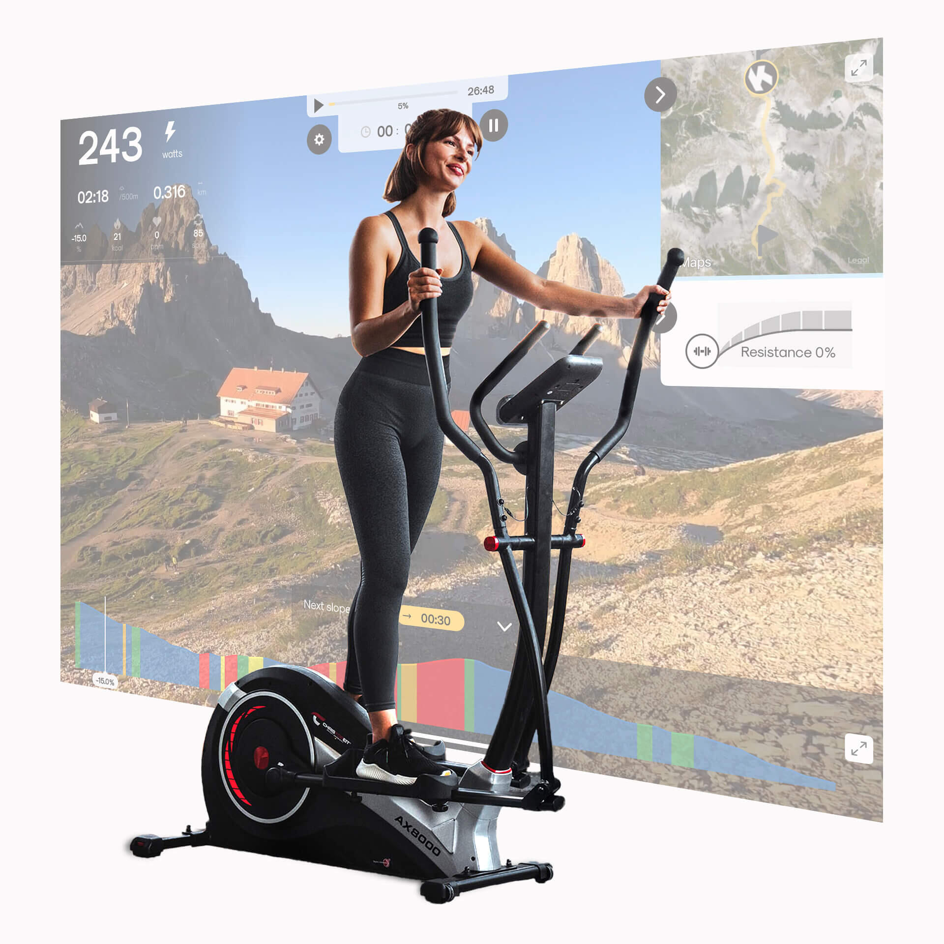 Christopeit Crosstrainer AX 8000 Noir CHRISTOPEIT Decathlon