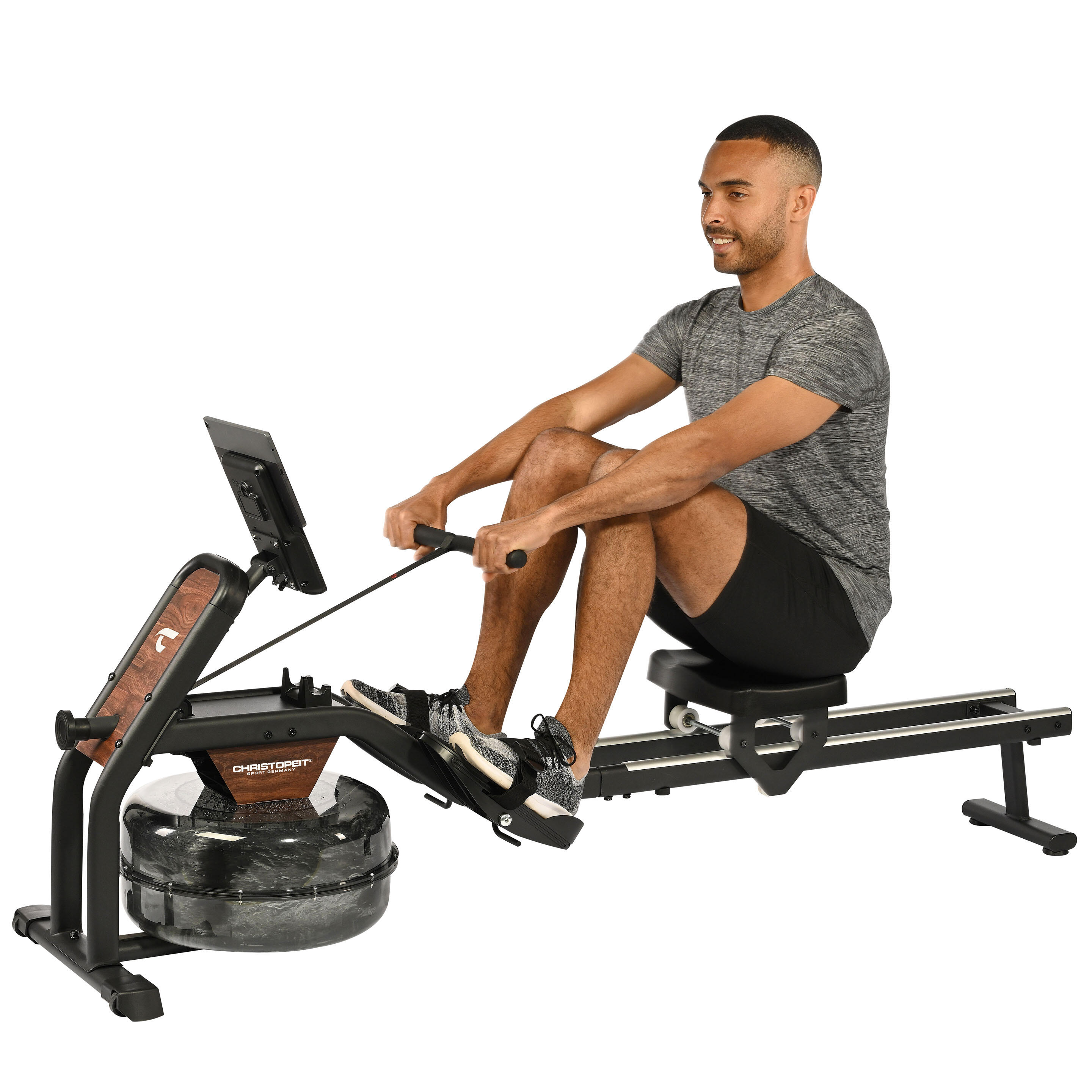 Rameur à résistance à l'eau - siège surélevé 120 kg, tapis inclus - Garda 3/12