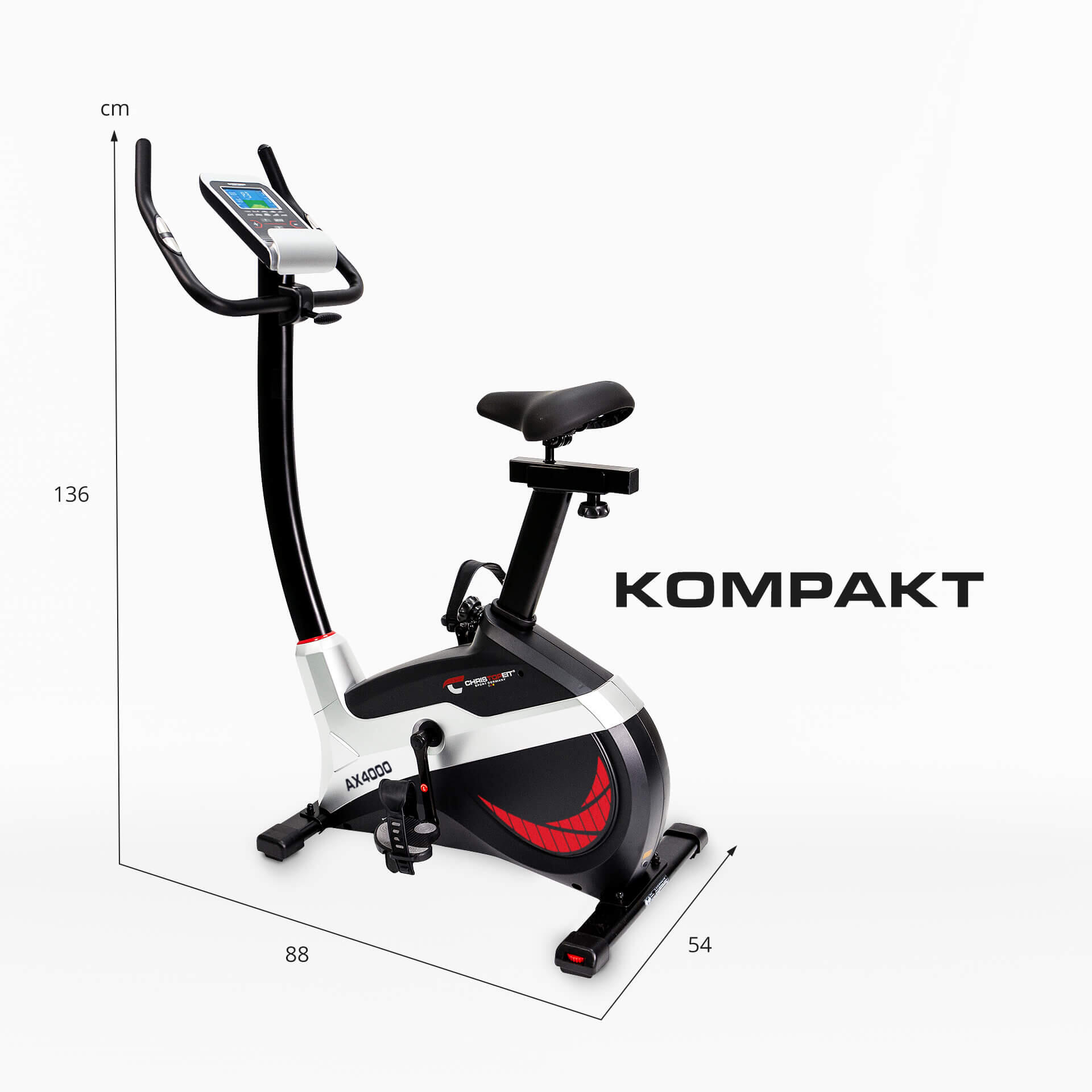 Christopeit Ergometro per cyclette AX 4000 Nero 6/7