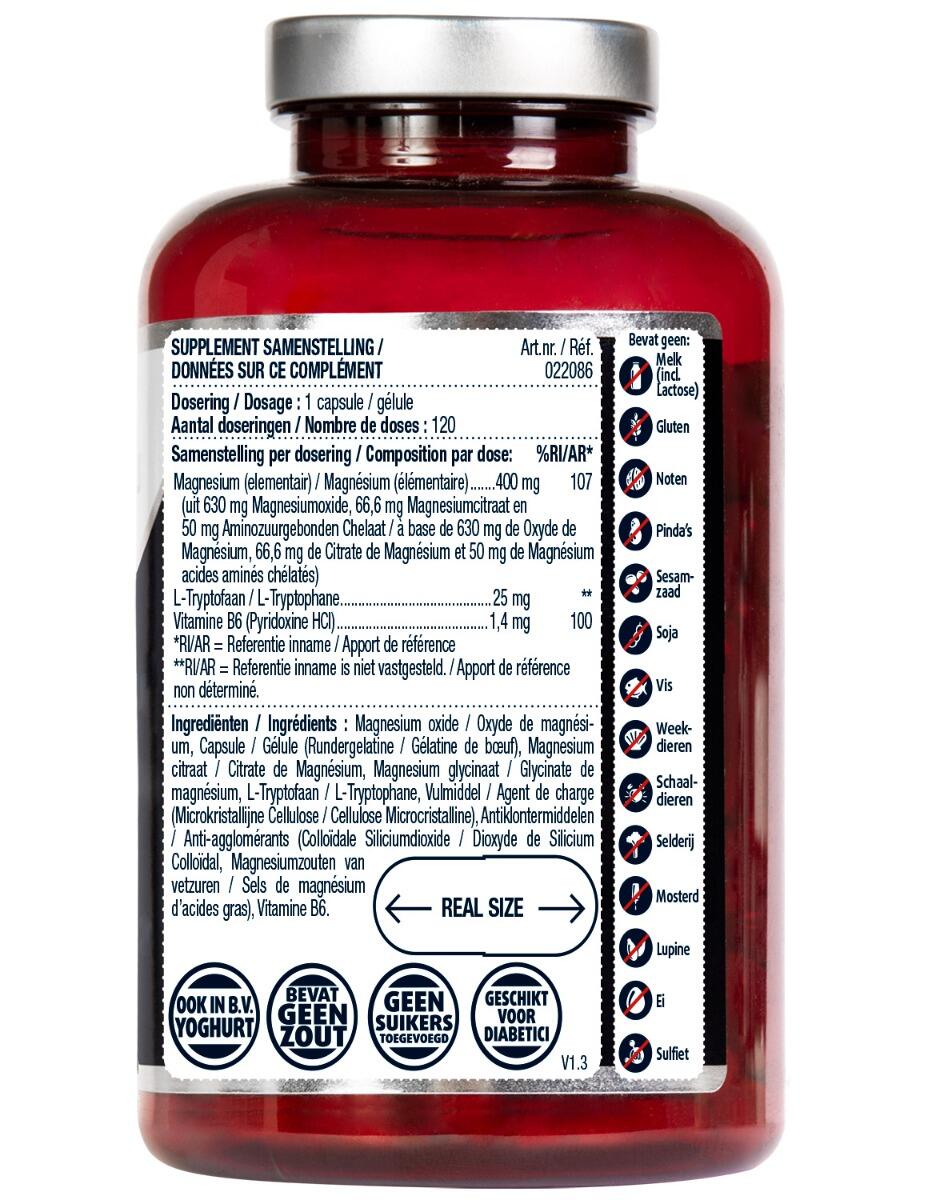 Lucovitaal Magnesium 400 met Vitamine B6 & L-Tryptofaan 120 capsules 2/4