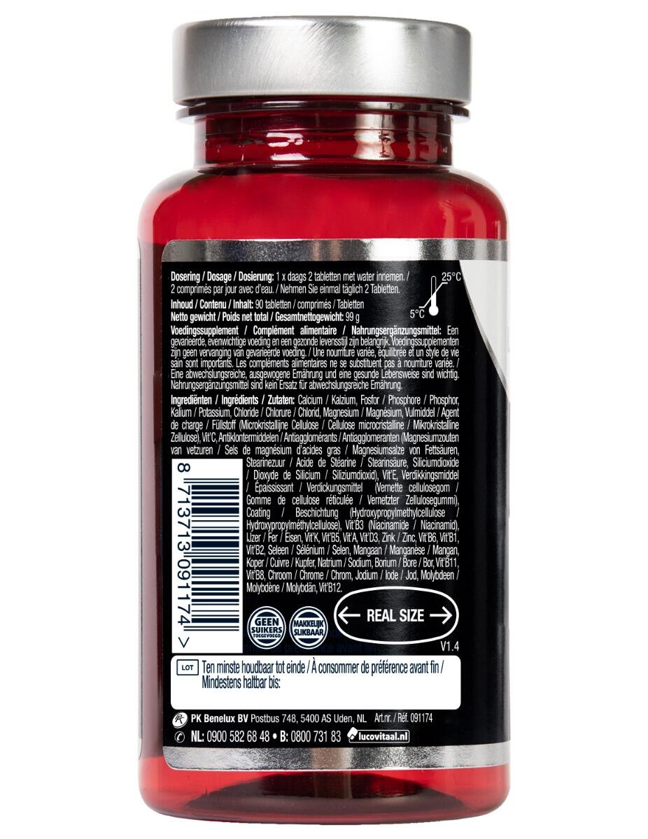Lucovitaal Magnesium, Vitaminen & Mineralen Compleet 90 tabletten 3/4