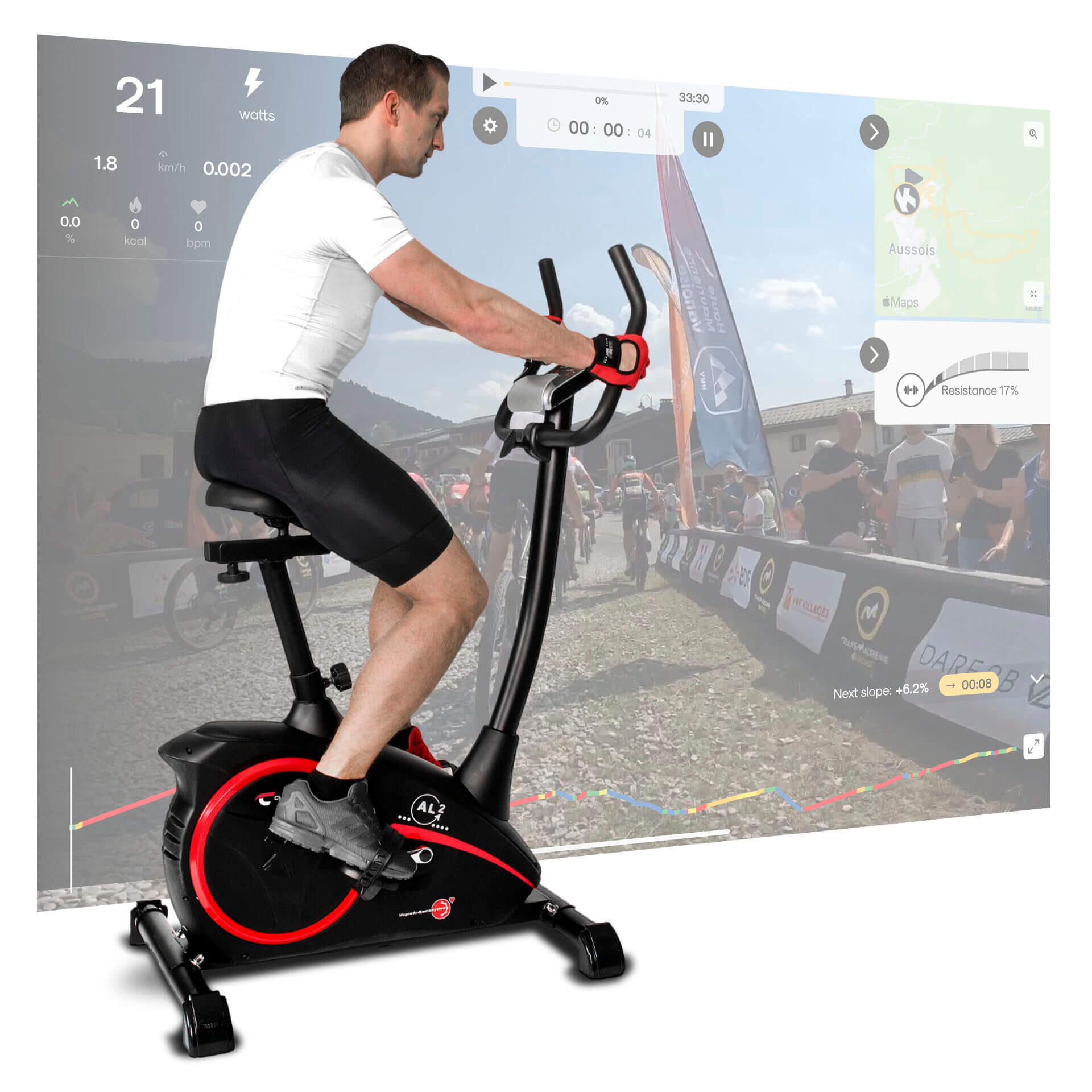 Heimtrainer - 150kg - inkl. Pulsgurt +  Matte - AL 2S Digital 2/7