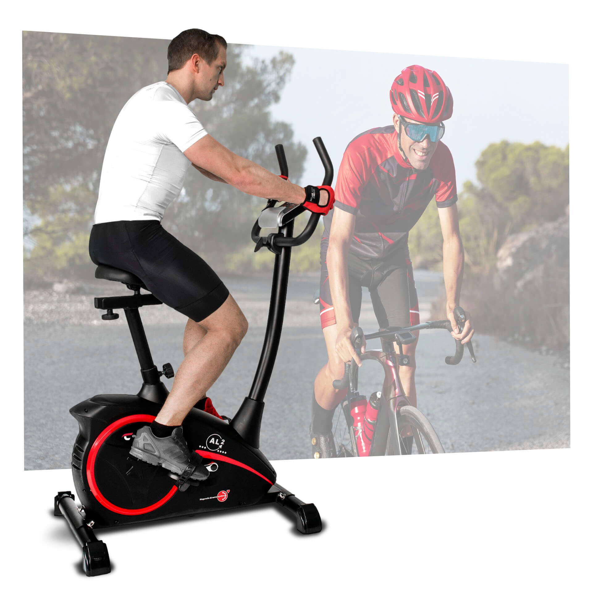 Heimtrainer - 9kg Magnet-Bremse - verschleißfrei - 150kg  - AL 2 - black edition 5/9