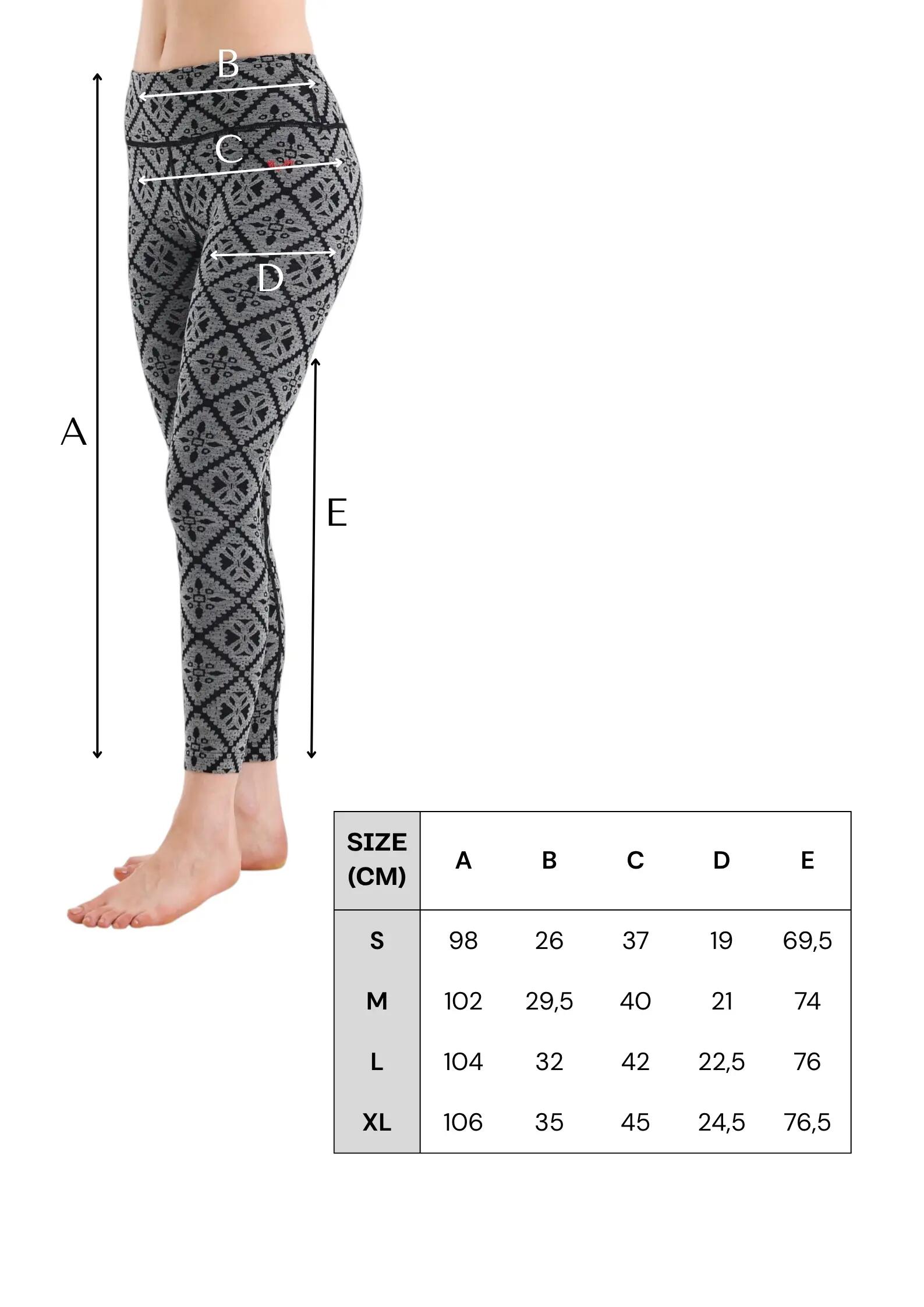 Venus - Legginsy termoaktywne (100% Merino / 230g/m²) L, Czarny 2/5