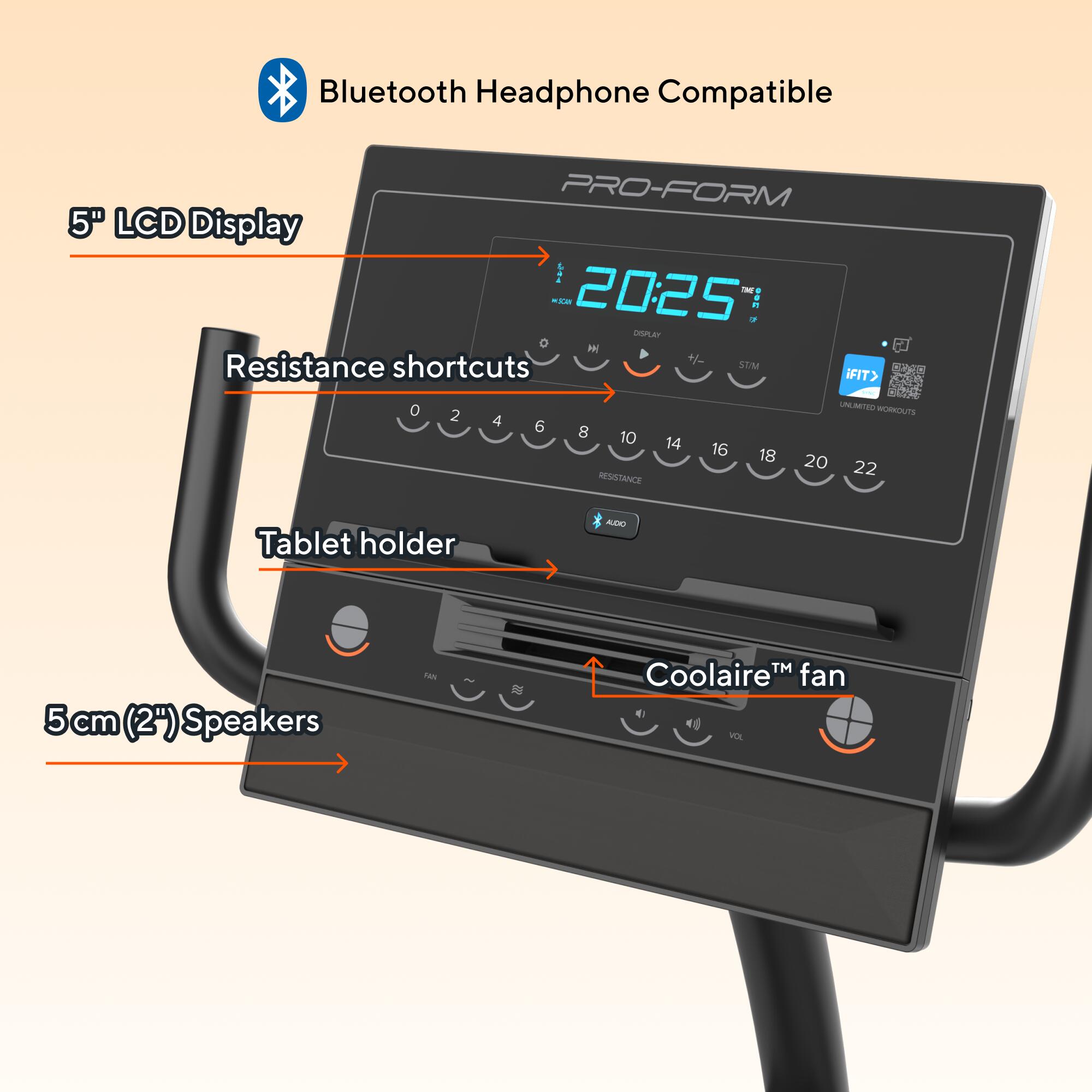 Hometrainer Semi-ligfiets 325 CSX / 22 weerstandsniveaus 2/8
