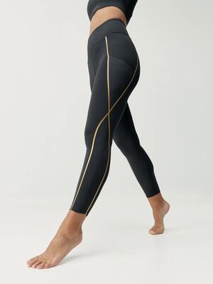 Sportlegging dames gold 7/8-lengte hoge taille met zakken
