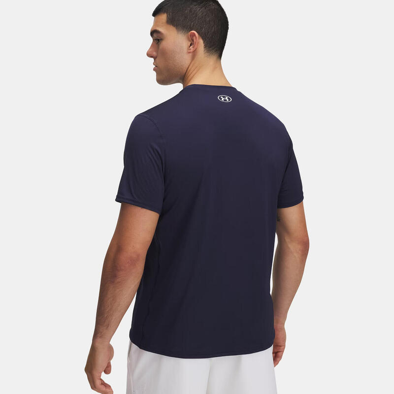 Tricou slim cu mânecă scurtă UA HeatGear® bleumarin închis pentru bărbați