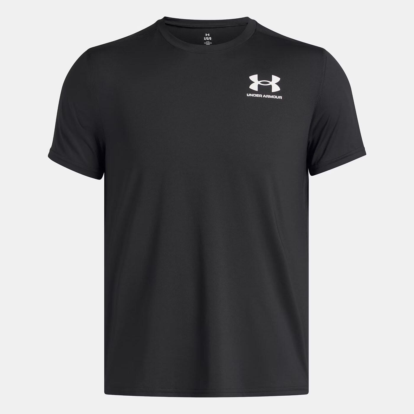 T-shirt ajusté à manches courtes UA HeatGear® Noir pour homme 3/4