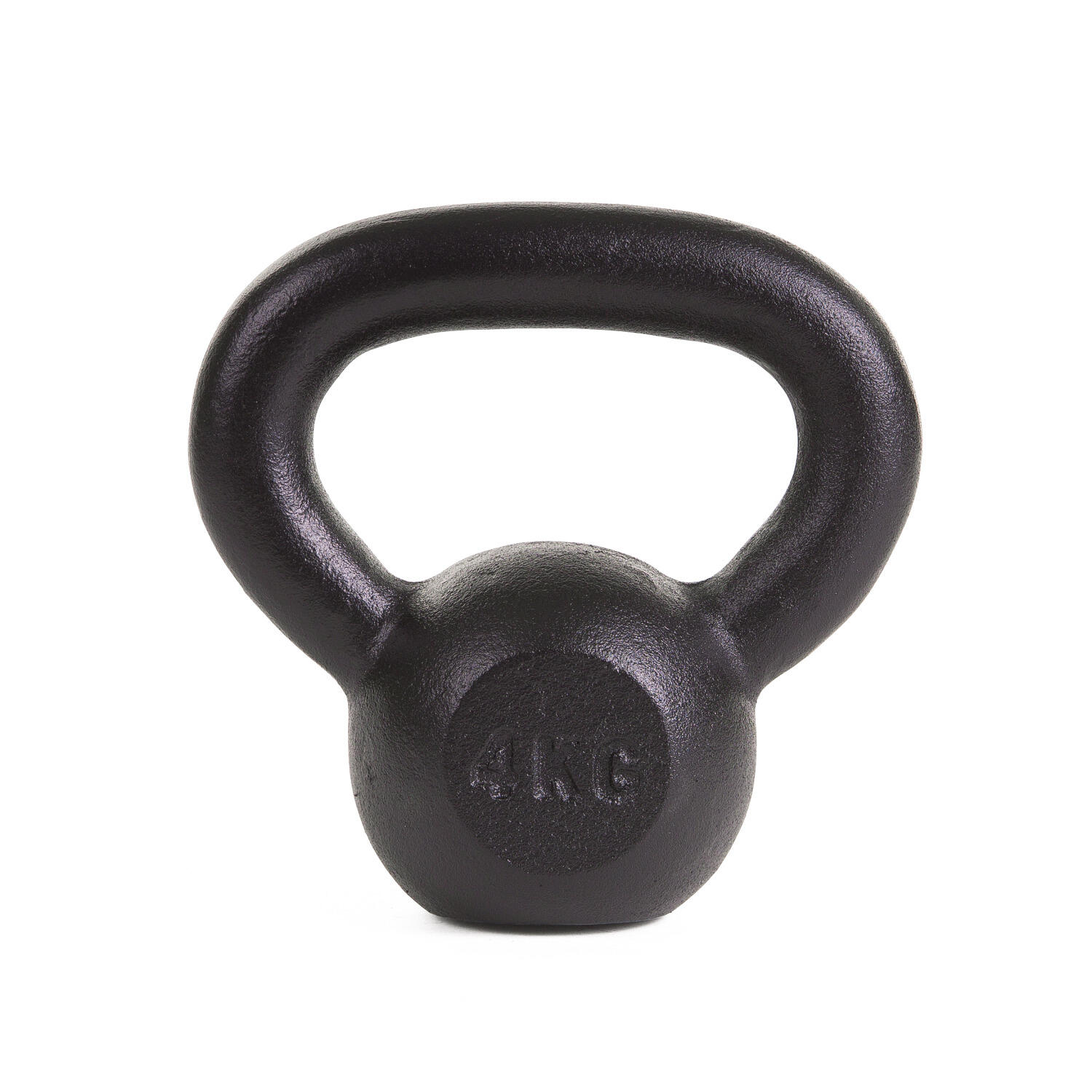 Kettlebell Pulverbeschichtet 4 kg Gewichtheben Unisex Schwarz 1/3