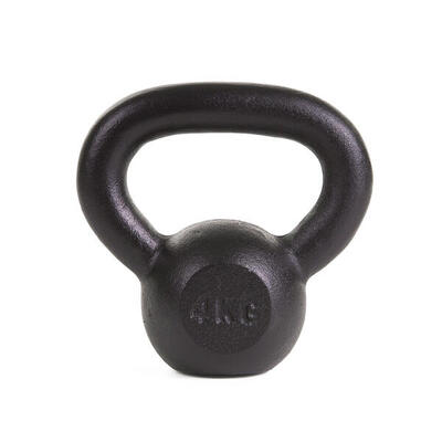 Kettlebell Pulverbeschichtet 4 kg Gewichtheben Unisex Schwarz