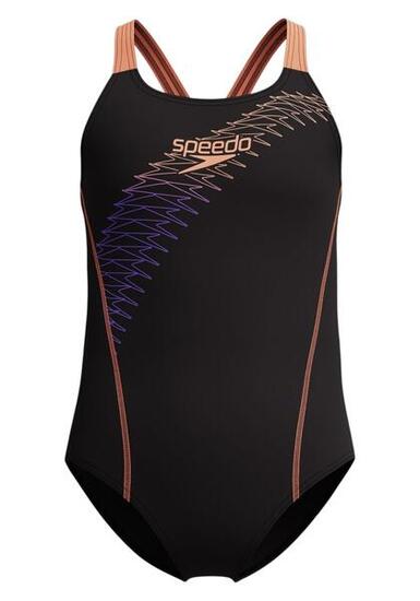 Maillot de bain fille Speedo Medley Logo Medalist Noir/Orange