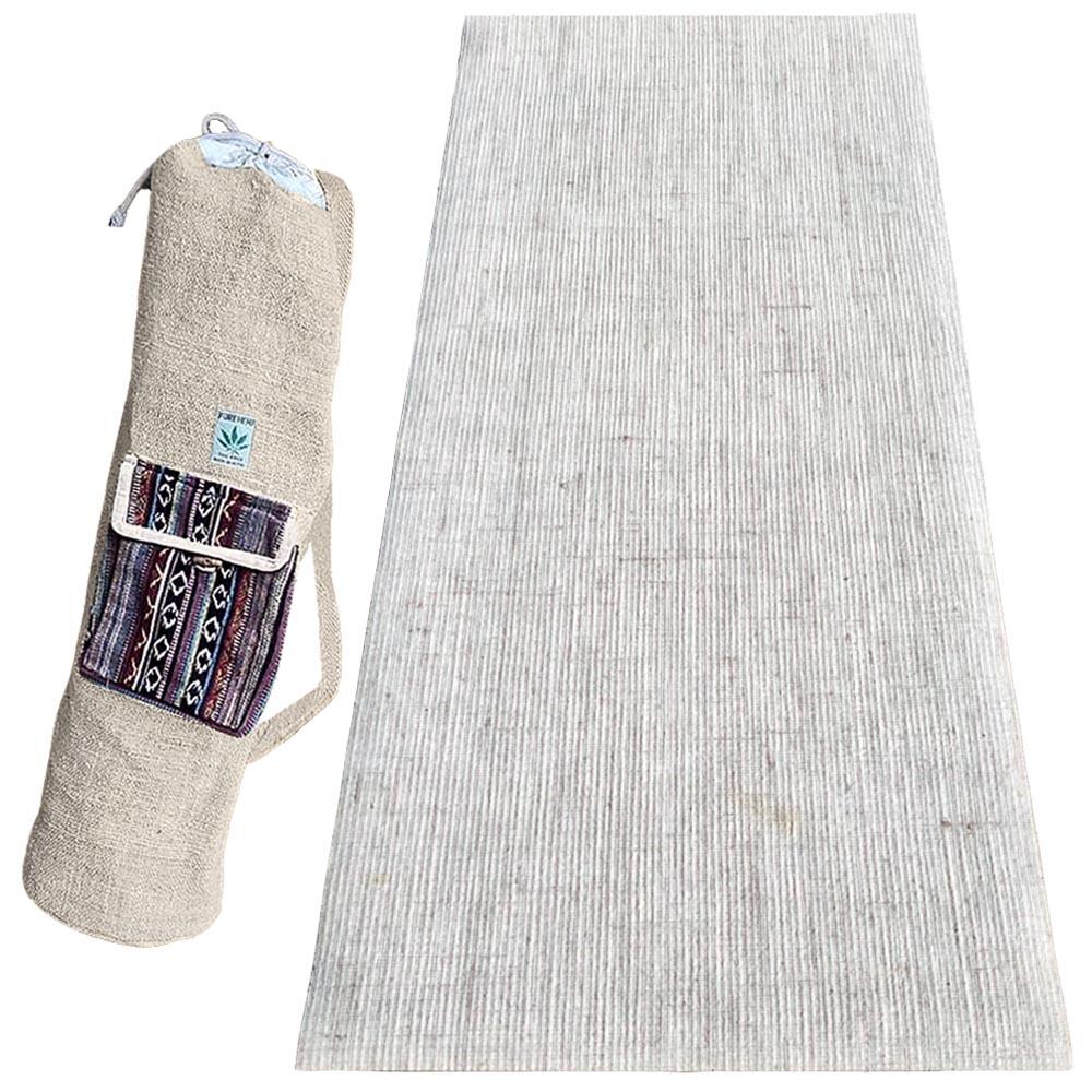 Achamana - Tapis Yoga Naturel Caoutchouc-jute Éco-artisanal + Sac En Chanvre - 4mm Blanc - Tapis De Yoga - Blanc - Decathlon