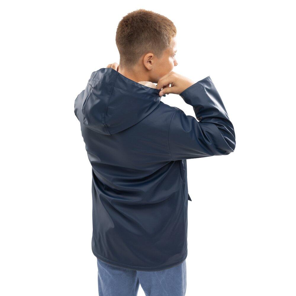 YOUNGSOUL Wind- en waterdichte regenjas voor kinderen met kleurblok, donkerblauw, 134-140