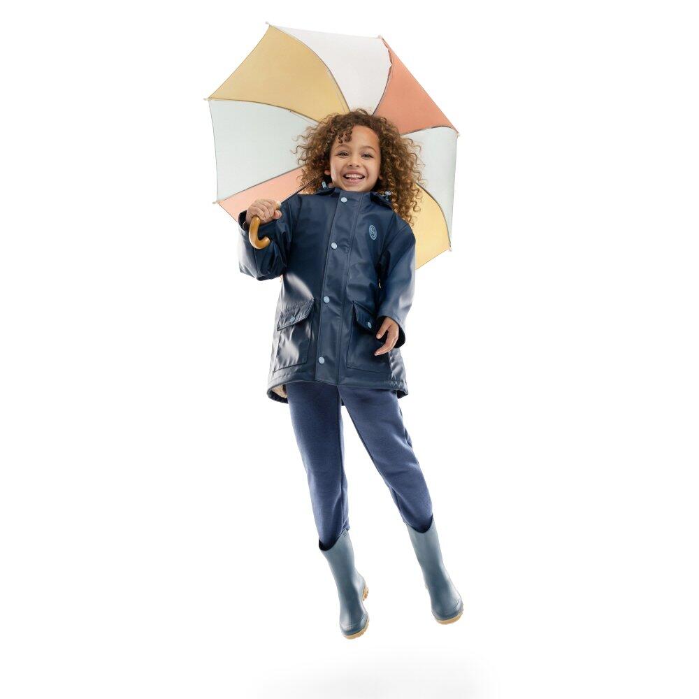 Kinder Lifestyle Wasserdichter Regenmantel Mädchen Planet-G Blau 4/6