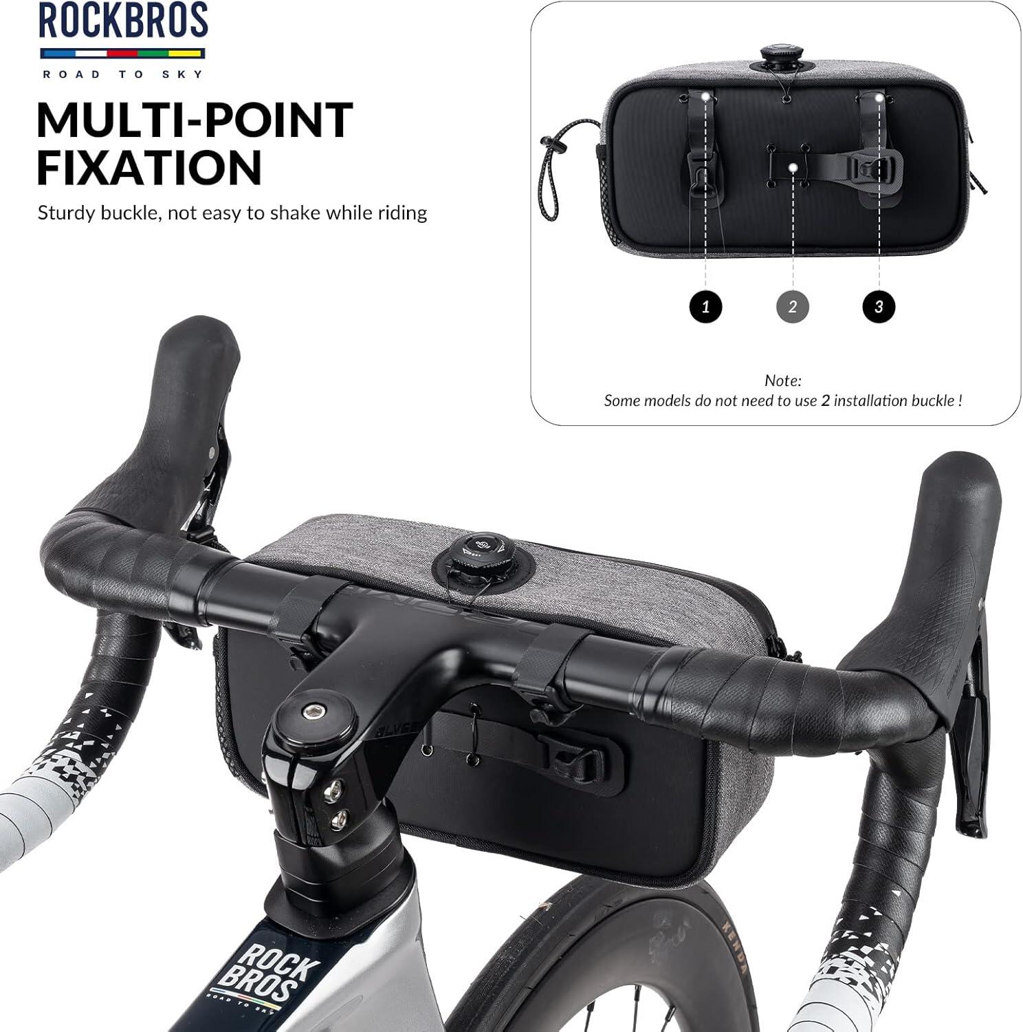 ROCKBROS Sacoche Guidon Vélo Étanche Réfléchissant Gravel