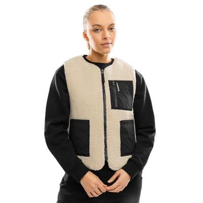 Damen Lifestyle wendbare sherpa-steppweste Scape Schwarz