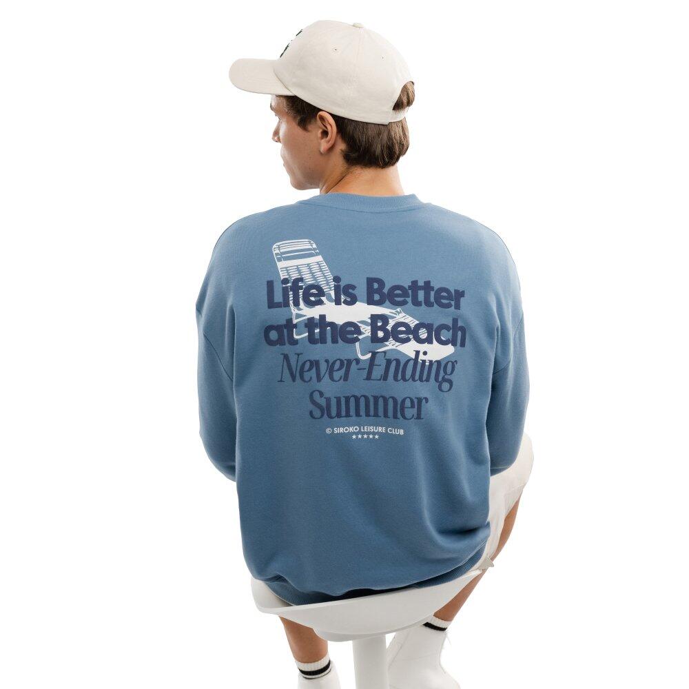 Sweat-shirt coton bio homme Lifestyle Summer Blue Bleu 2/6