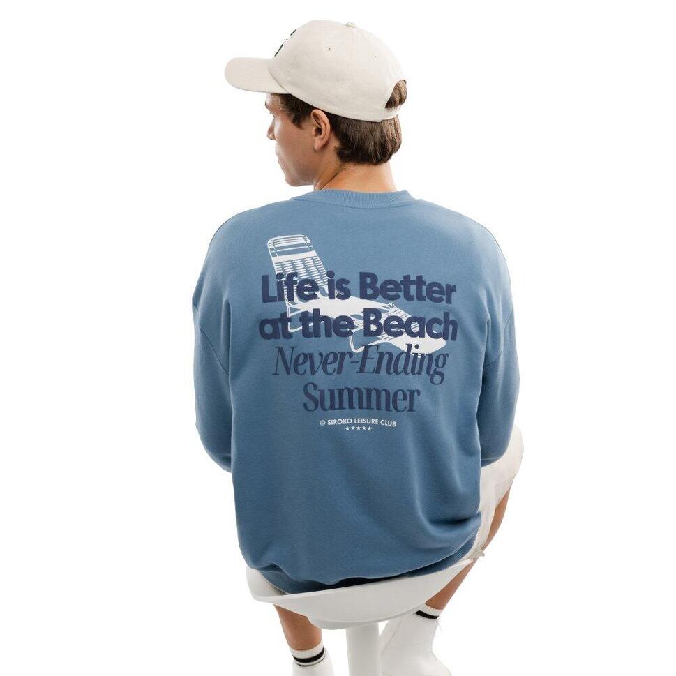 Męska bluza z bawełny organicznej Lifestyle Siroko Summer Blue