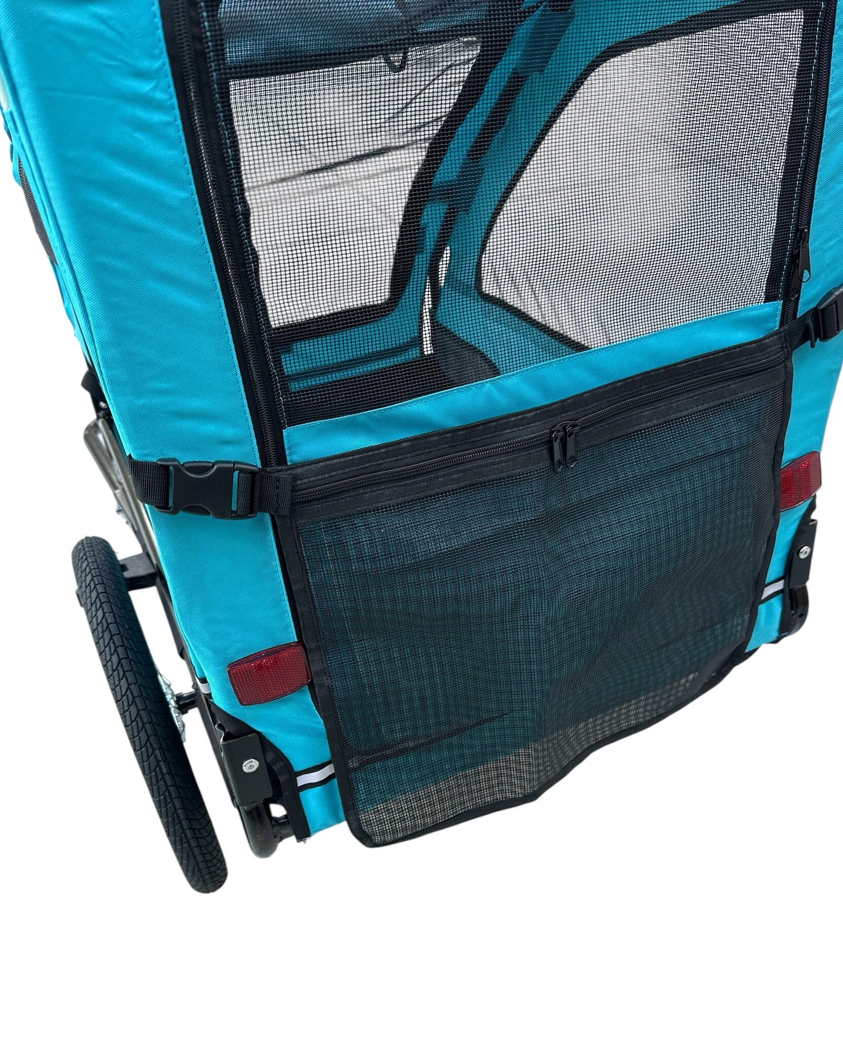 Remolque de lujo azul para perros (hasta 30 kg), plegable, para bicicleta 13/14