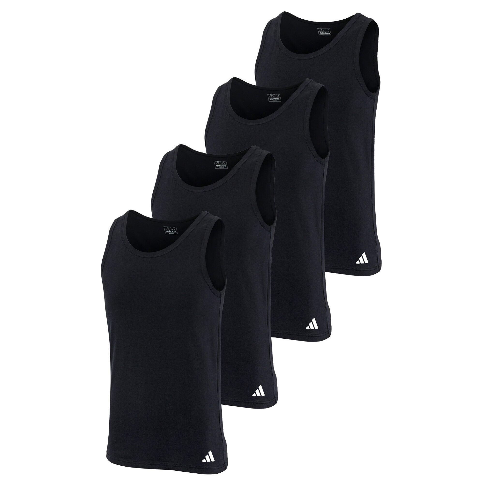 ADIDAS Unterhemd Herren 4er Pack Figurbetont-Tank Top Active Flex Cotton 4PK