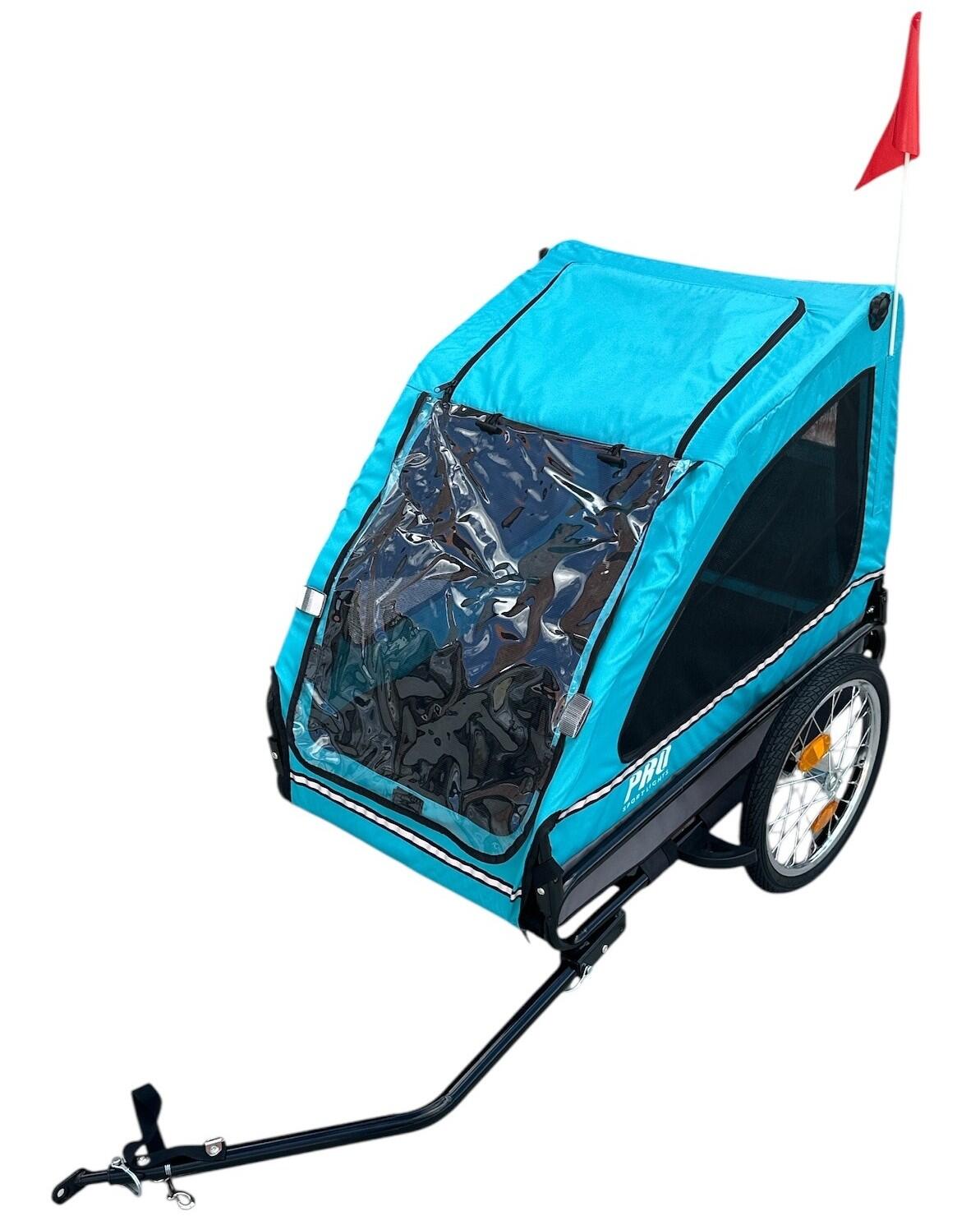 PRO SPORT LIGHTS Carro de bicicleta para cães Azul – com refletores –  até 30 kg