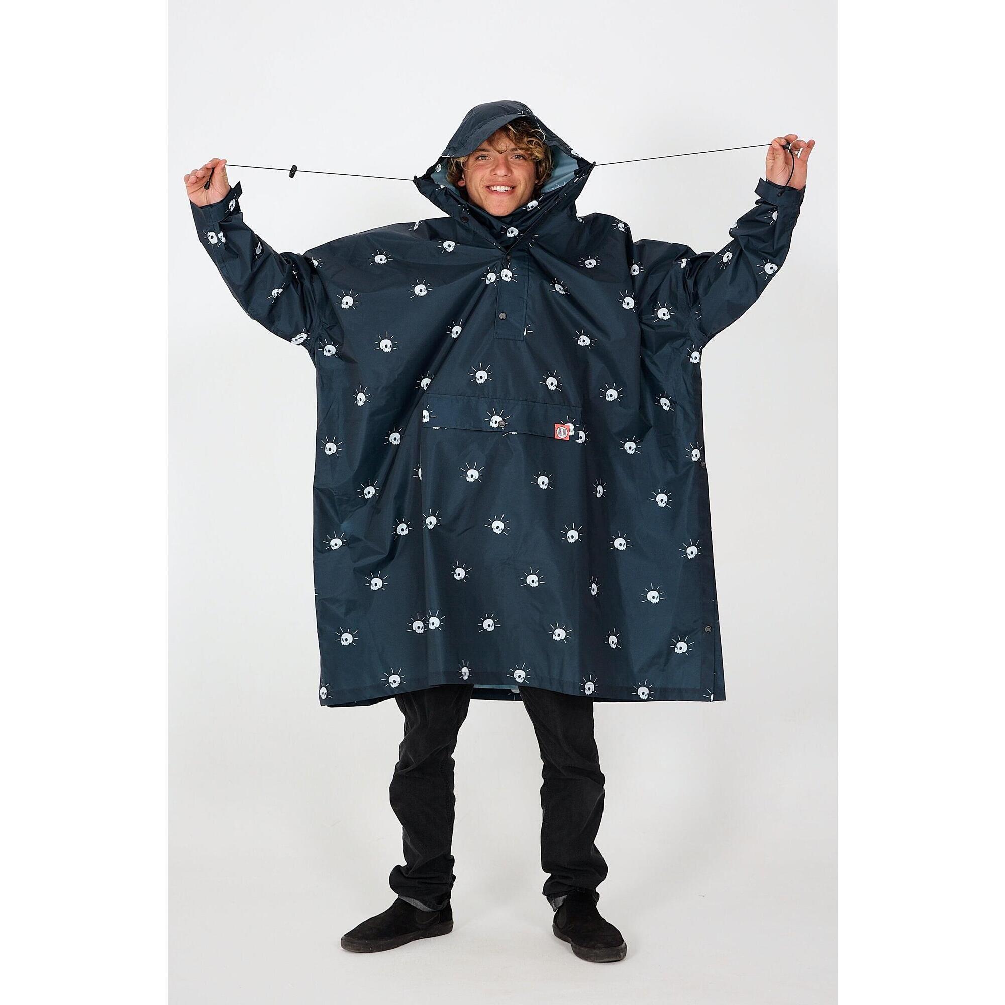 After Essentials - Poncho De Pluie Adulte - Unisexe - Skulls - Coupe-pluie - Bleu - No Size - Decathlon
