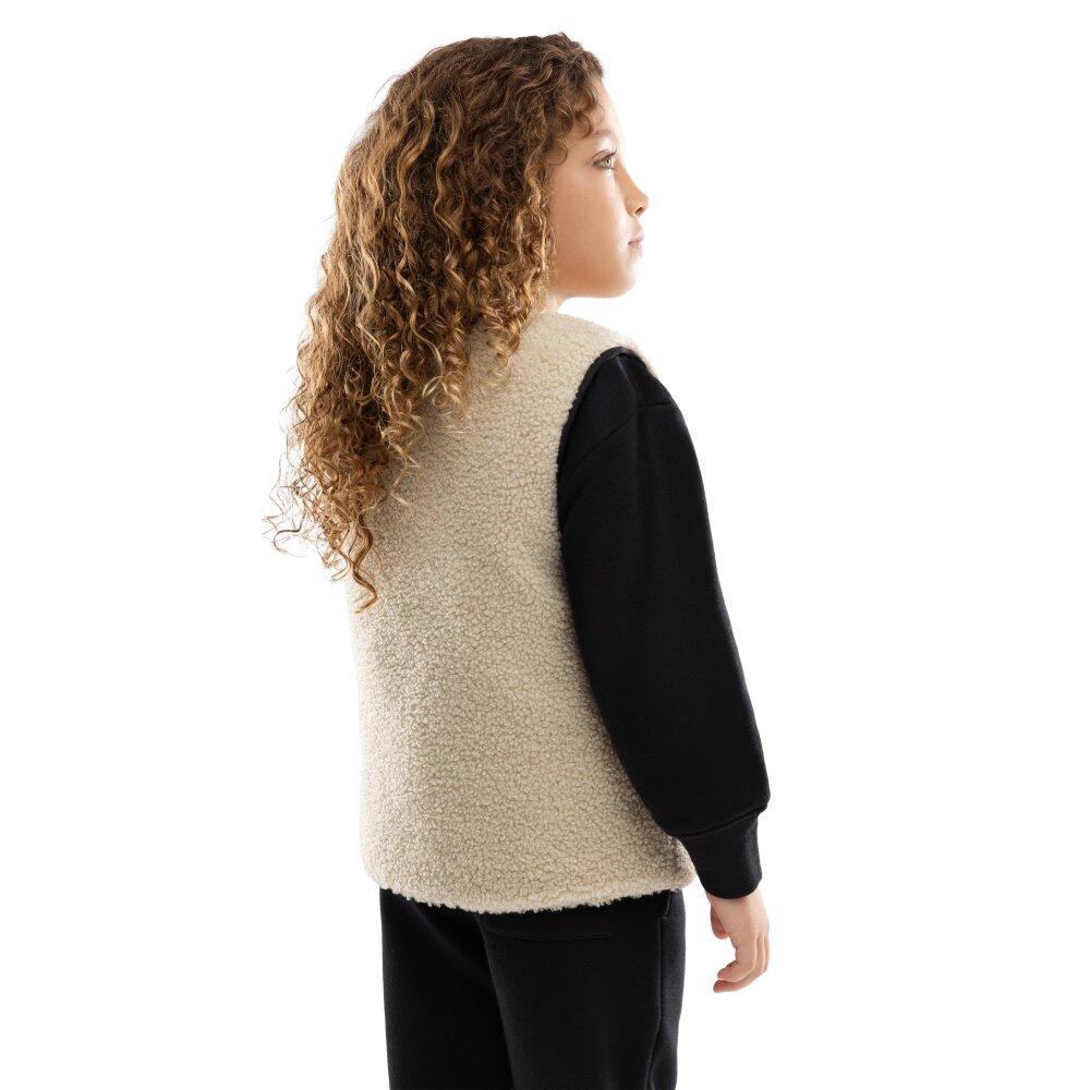 Kinder Lifestyle Wendbare Sherpa-Steppweste Mädchen Tiny-G Schwarz 3/7