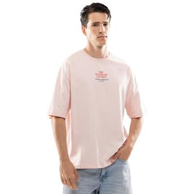 Herren Lifestyle kurzärmliges t-shirt biobaumwolle Naiad Pink Rosa