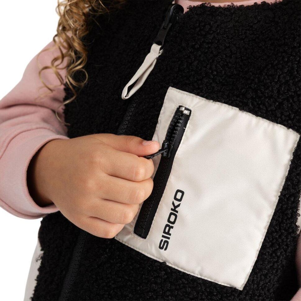 Dziewczęca dwustronna ocieplana kamizelka sherpa Lifestyle SIROKO Explorer-G