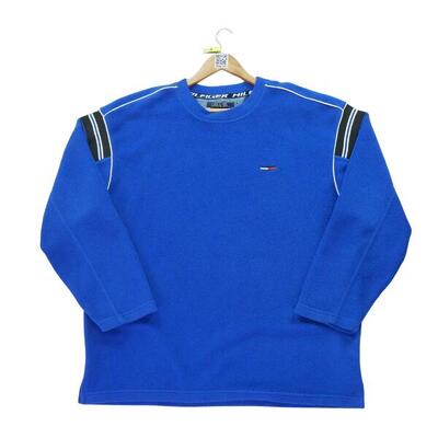 Second life - Herren Vintage Y2K Blauer Fleece-Pullover - In gutem Zustand