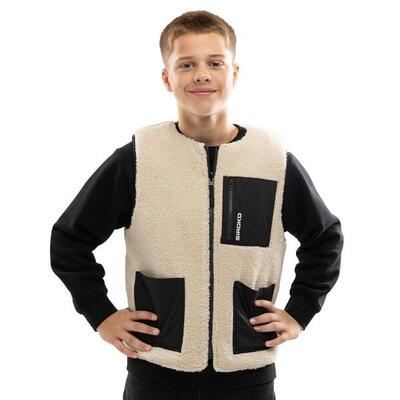 Kinder Lifestyle Wendbare Sherpa-Steppweste Jungen Tiny Schwarz