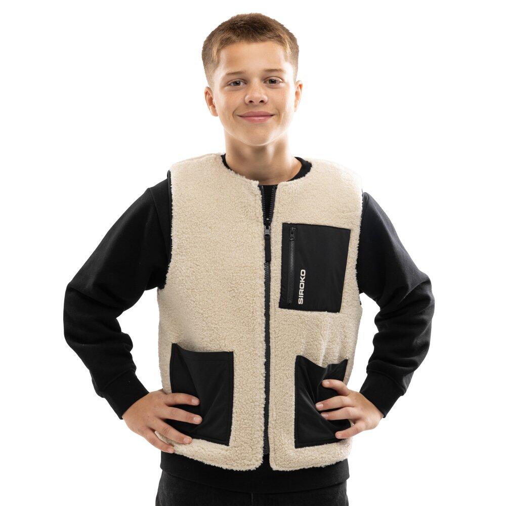 Siroko - Gilet Réversible Matelassé Doublé Sherpa Garçon Lifestyle Enfants Tiny Noir - Veste - Noir - Decathlon