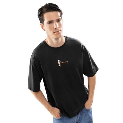 Heren lifestyle t-shirt korte mouwen katoen refresh black zwart