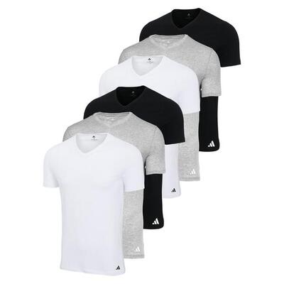 T-Shirt Herren 6er Pack Figurbetont-V-Neck Shirt, Active Core Cotton 6PK
