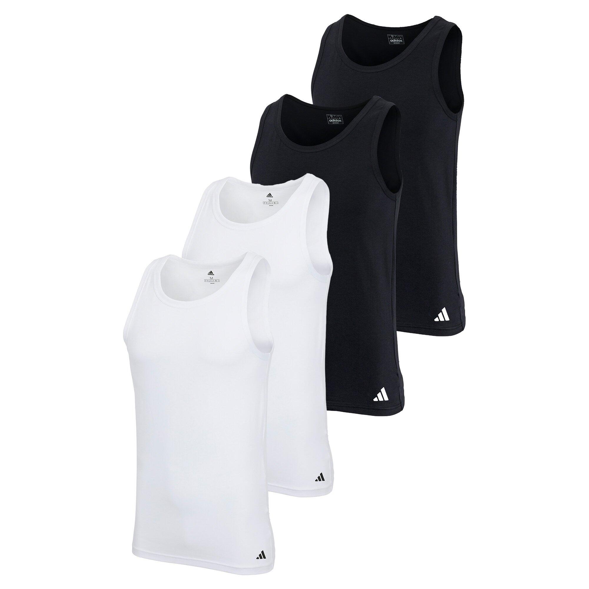 ADIDAS Unterhemd Herren 4er Pack Figurbetont-Tank Top Active Flex Cotton 4PK