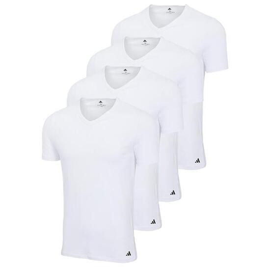 T-Shirt Herren 4er Pack Figurbetont-V-Neck Shirt Active Flex Cotton 4P