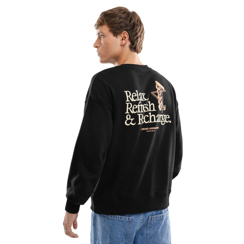 Sudadera algodón orgánico hombre lifestyle Relax Black Negro 2/6