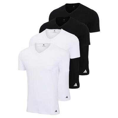 T-Shirt Herren 4er Pack Figurbetont-V-Neck Shirt Active Flex Cotton 4P