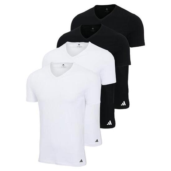 T-Shirt Herren 4er Pack Figurbetont-V-Neck Shirt Active Flex Cotton 4P