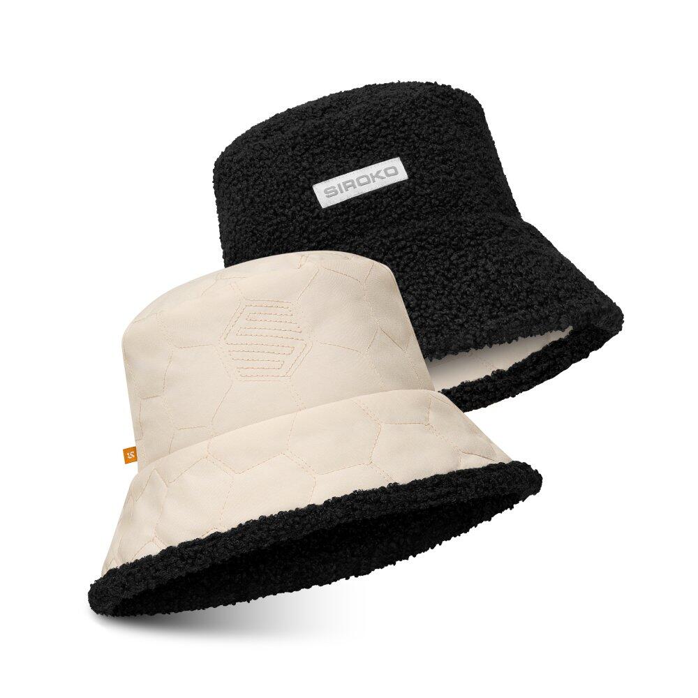 SIROKO Oboustranný prošívaný sherpa klobouk bucket hat Dobble