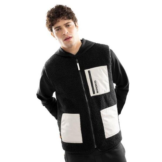 Gilet trapuntato reversibile in sherpa da uomo Lifestyle Tromso Nero